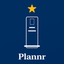 Plannr's app icon: a gold star above a line drawing of a phone, on navy, with the name Plannr